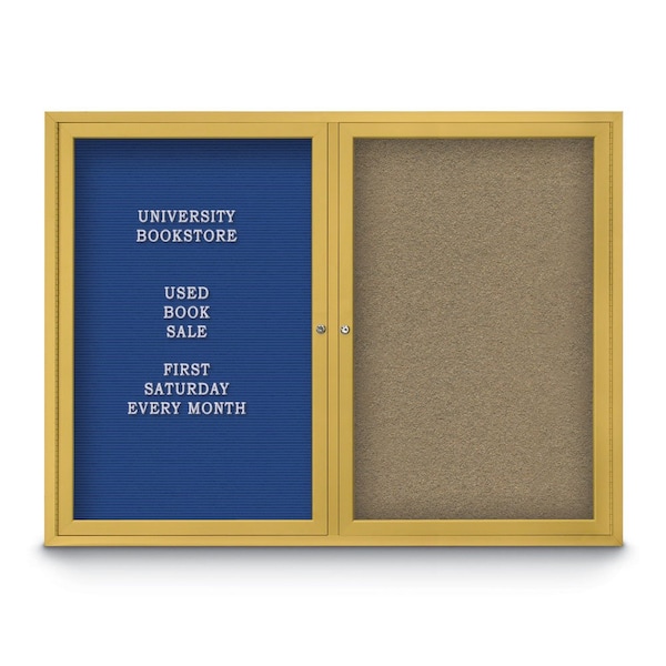 Corkboard, 18"x24", Buff/Bronze